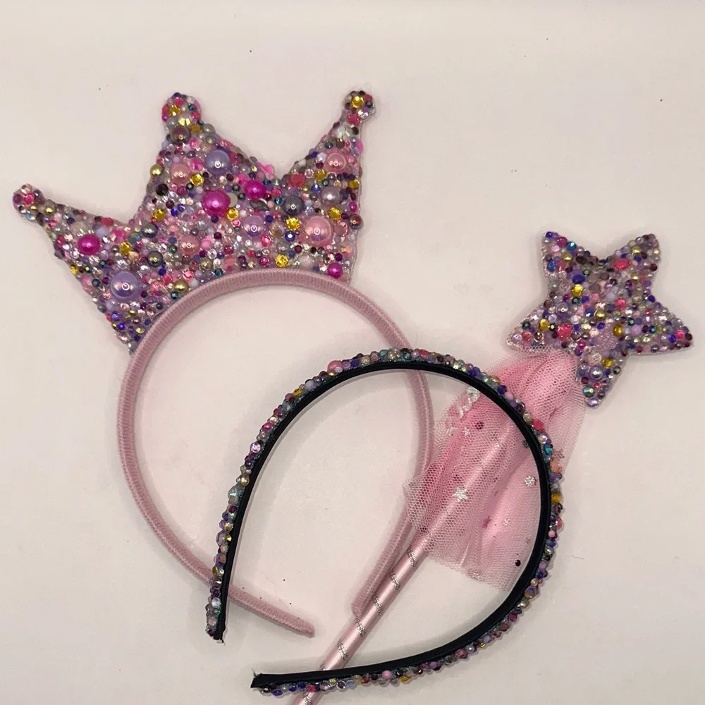 Princess Rapunzel Inspired Rhinestone Tiara Wand and Headband